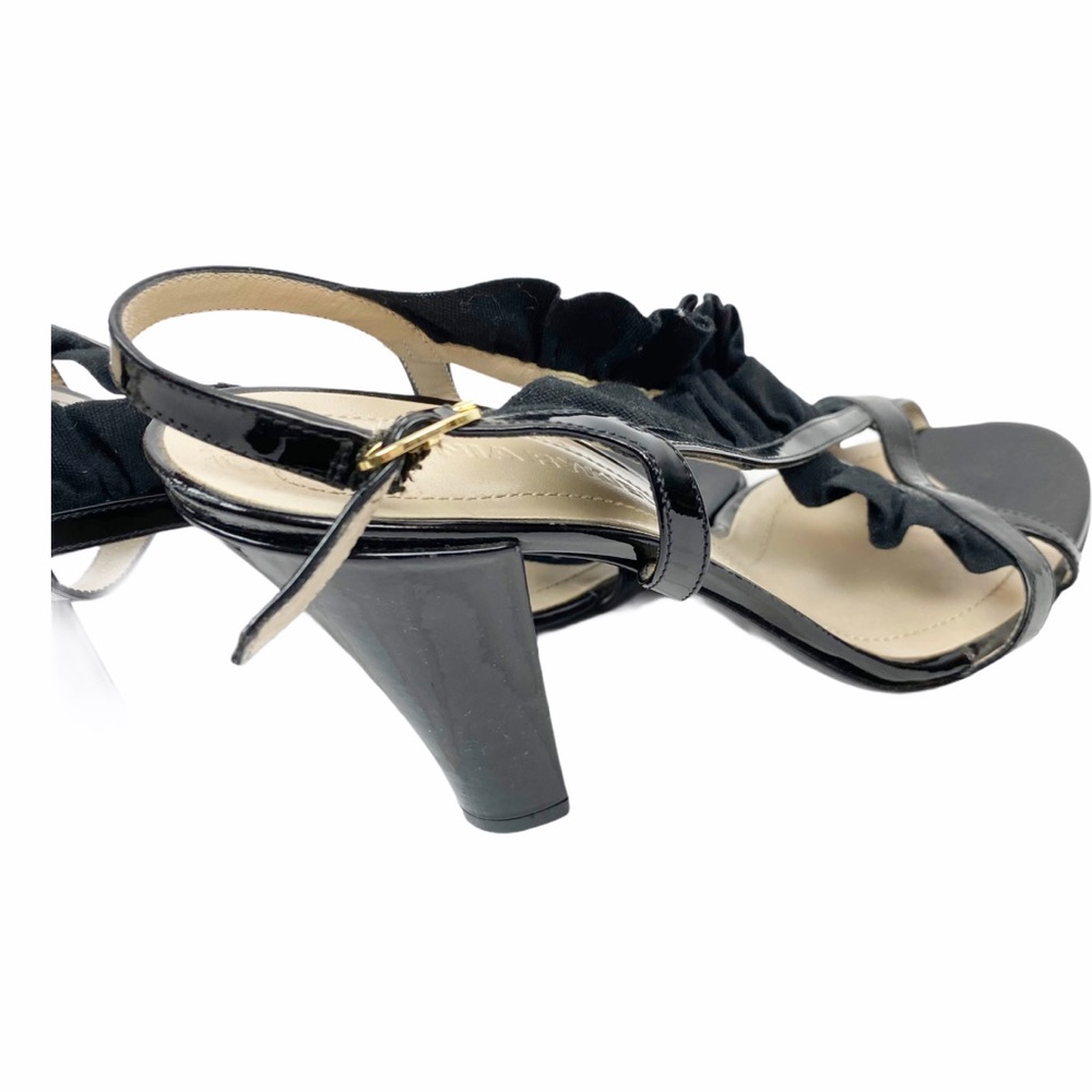 SONIA RYKIEL Ruffle Chunky Wood Heel Sandal Black Size US 10 Euro 40 - Picture 5 of 13
